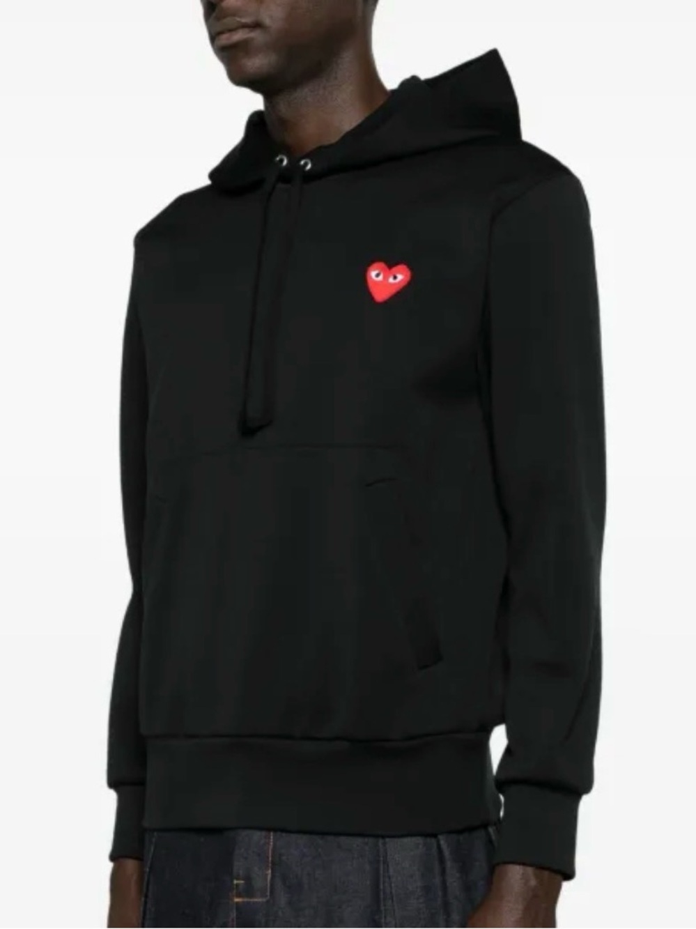 Comme des Garçons PLAY Red Heart Black Pullover Hoodie Large Men’s